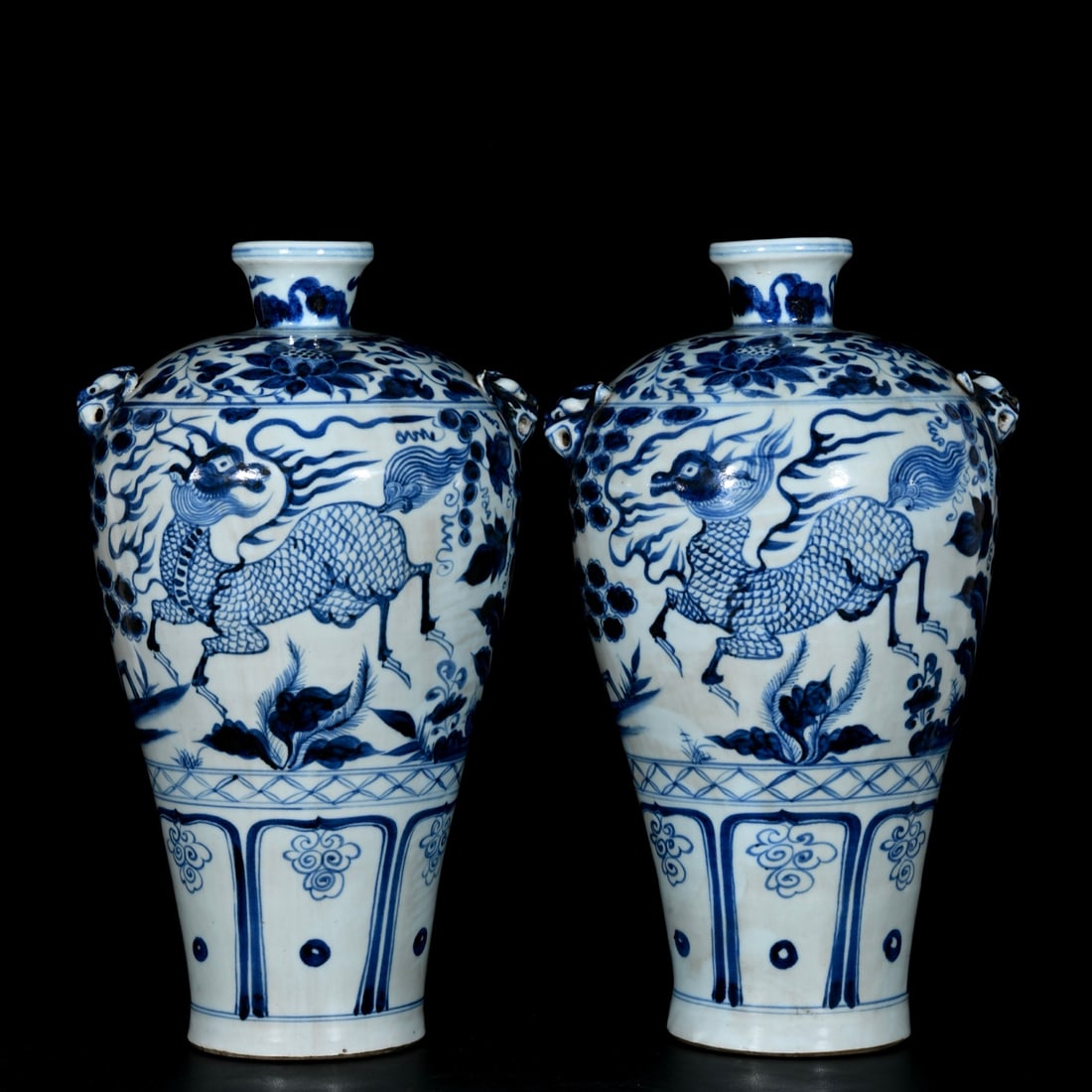 Yuan Dynasty Blue and White Plum Vase with Auspicious Deer Design (1 of 9)