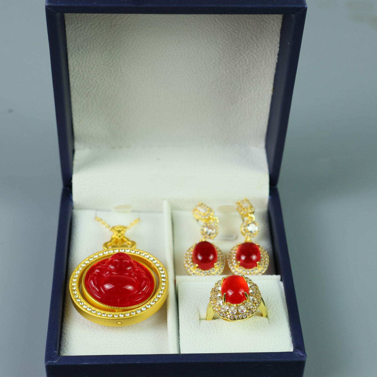 Perfect high-ice fine craftsmanship inlaid three-piece set (1 of 9)