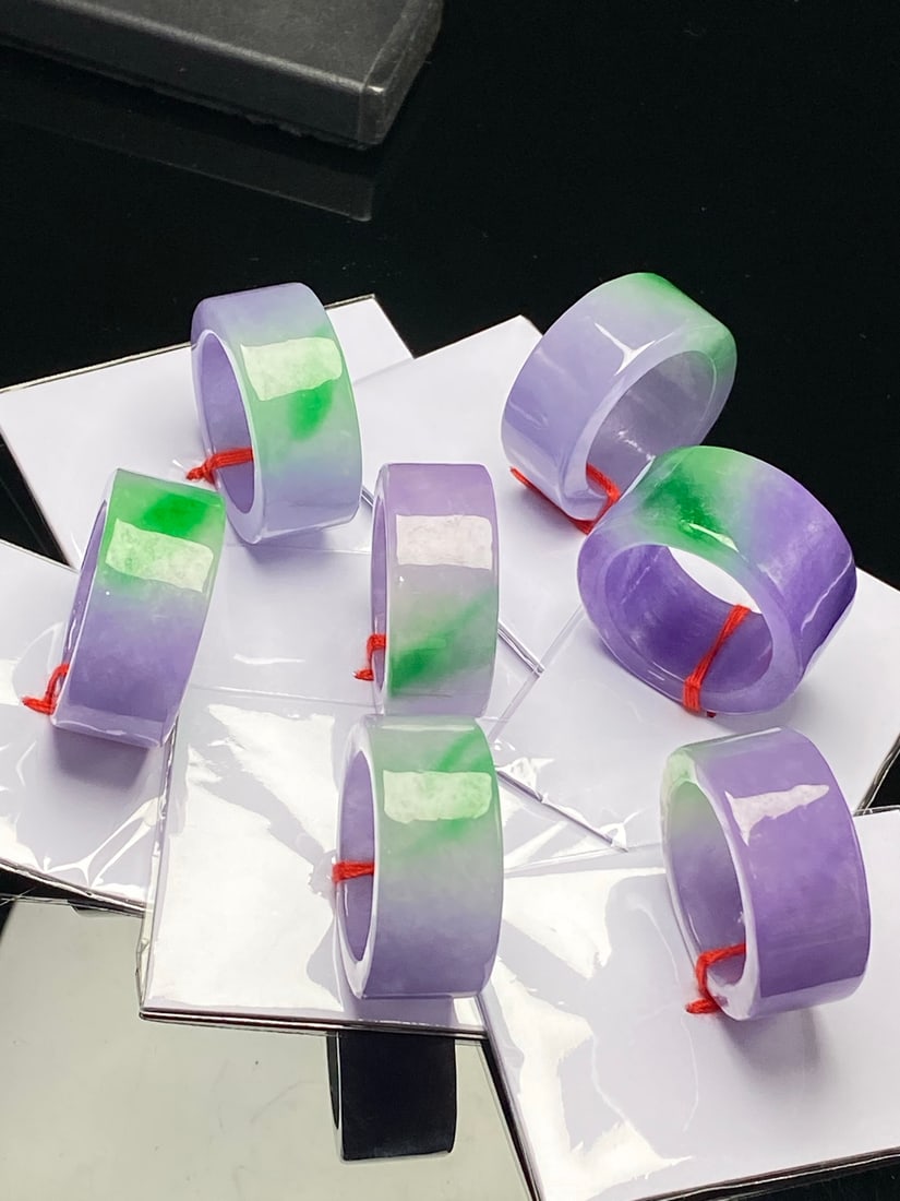 Jade Spring Color Ring: Jadeite ring with vibrant spring colors, the material is delicate and the color is intense. Provenance:from the collection of George Stopher, Kent, purchased from P&M Waldo Antiques, London. Our