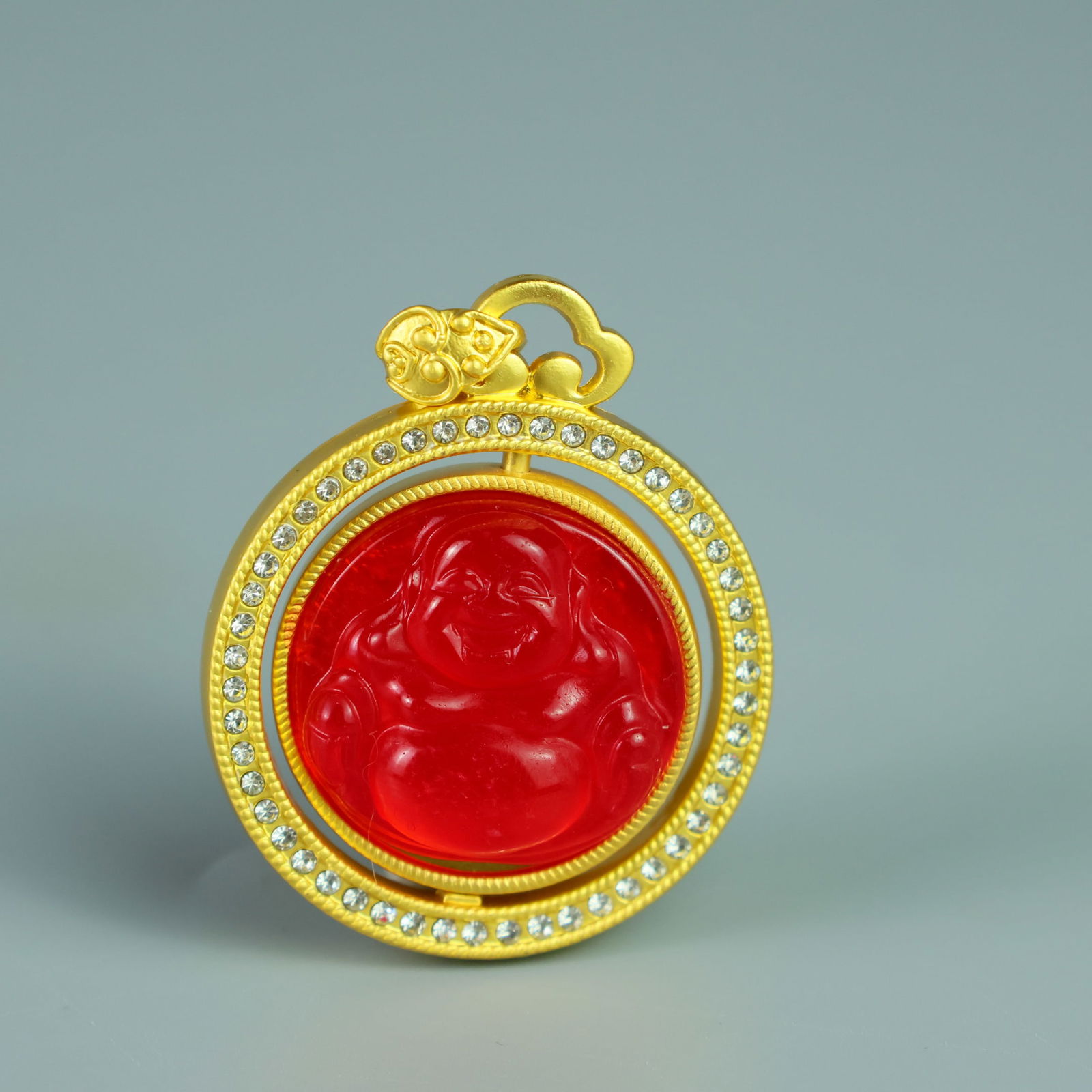 Perfect high-quality ice-crystal inlaid Maitreya Buddha: This exquisitely crafted, high-grade icy jadeite Buddha statue features a pure, rich, clean, and translucent base with strong fluorescence and exceptional rigidity. Its icy, luminous appearance and ex