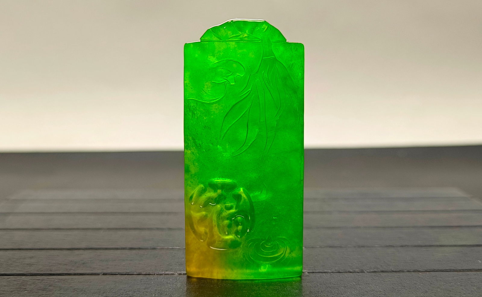 Top-grade dragon stone type colorful extra-large and extra-thick jadeite pendant (1 of 8)
