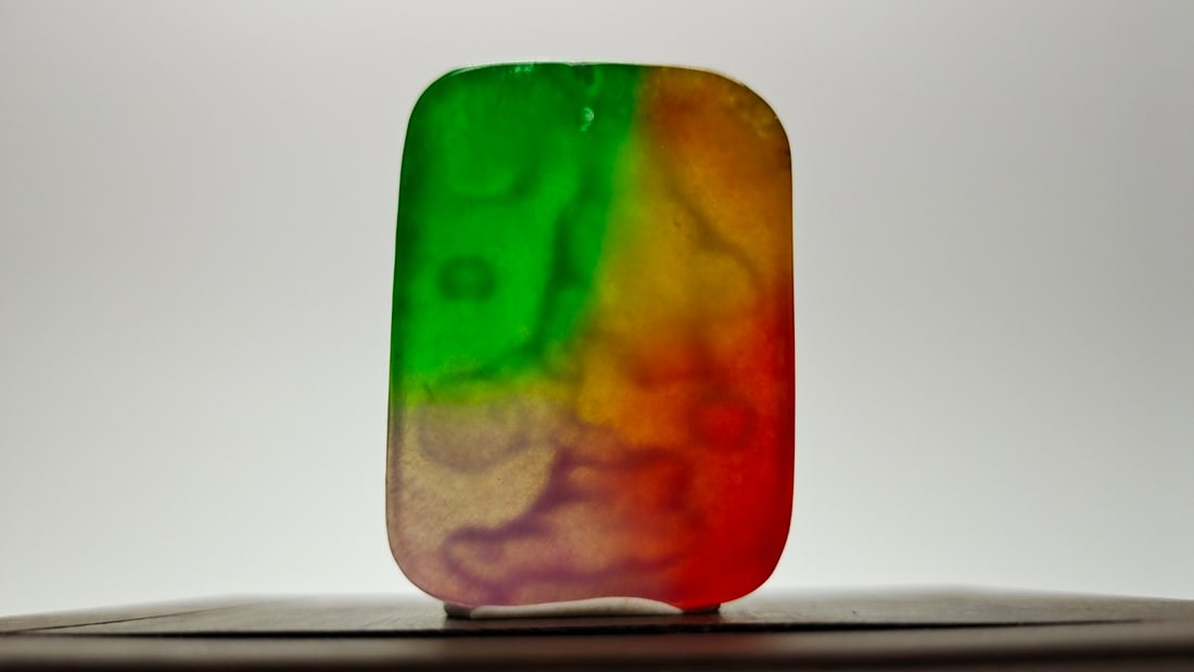 Top-grade dragon stone type colorful jadeite pendant (1 of 7)