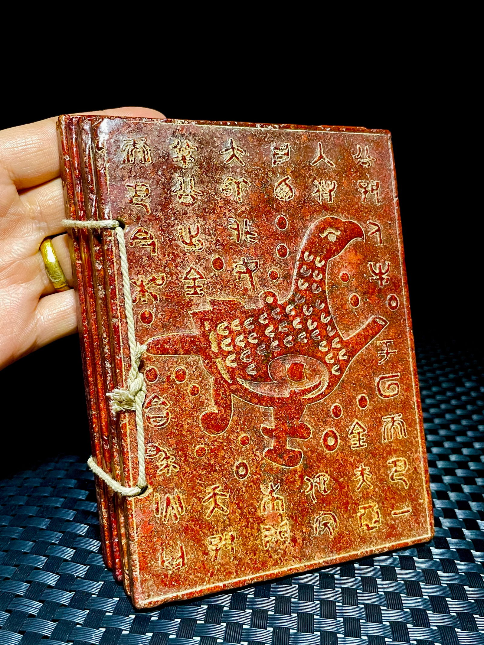 Old Hetian jade Sanxingdui jade book (1 of 8)