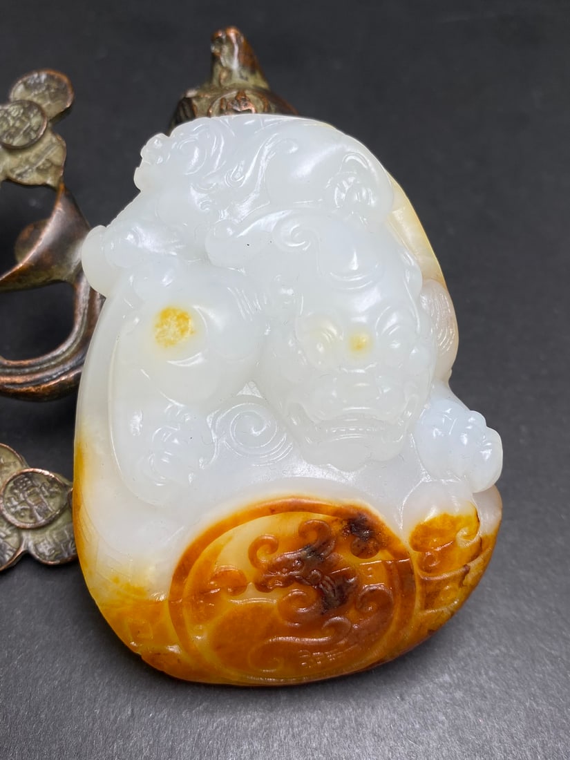 Hand-carved pieces from Hetian jade raw stones (1 of 9)