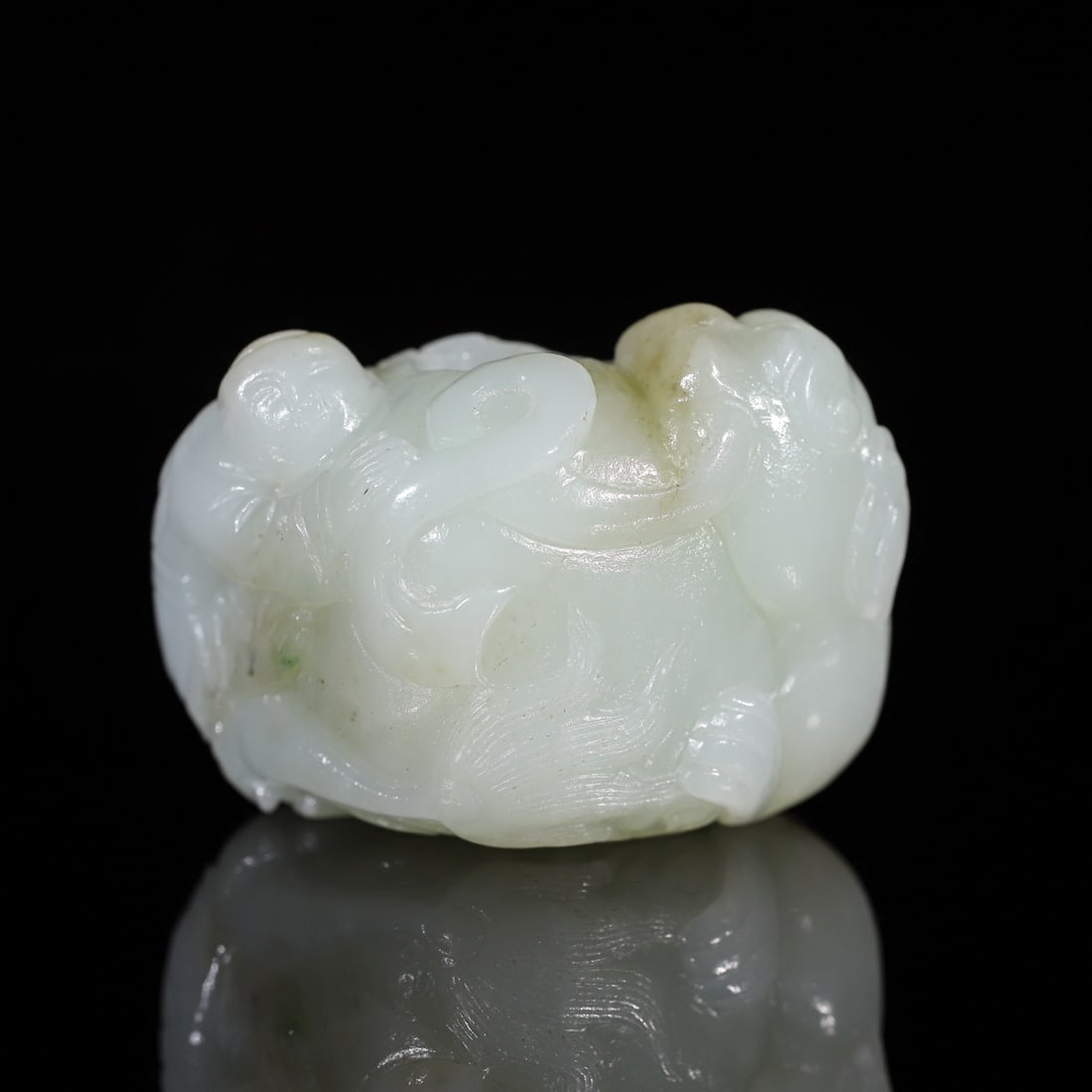 Hetian jade boy playing with a lion jade pendant (1 of 9)