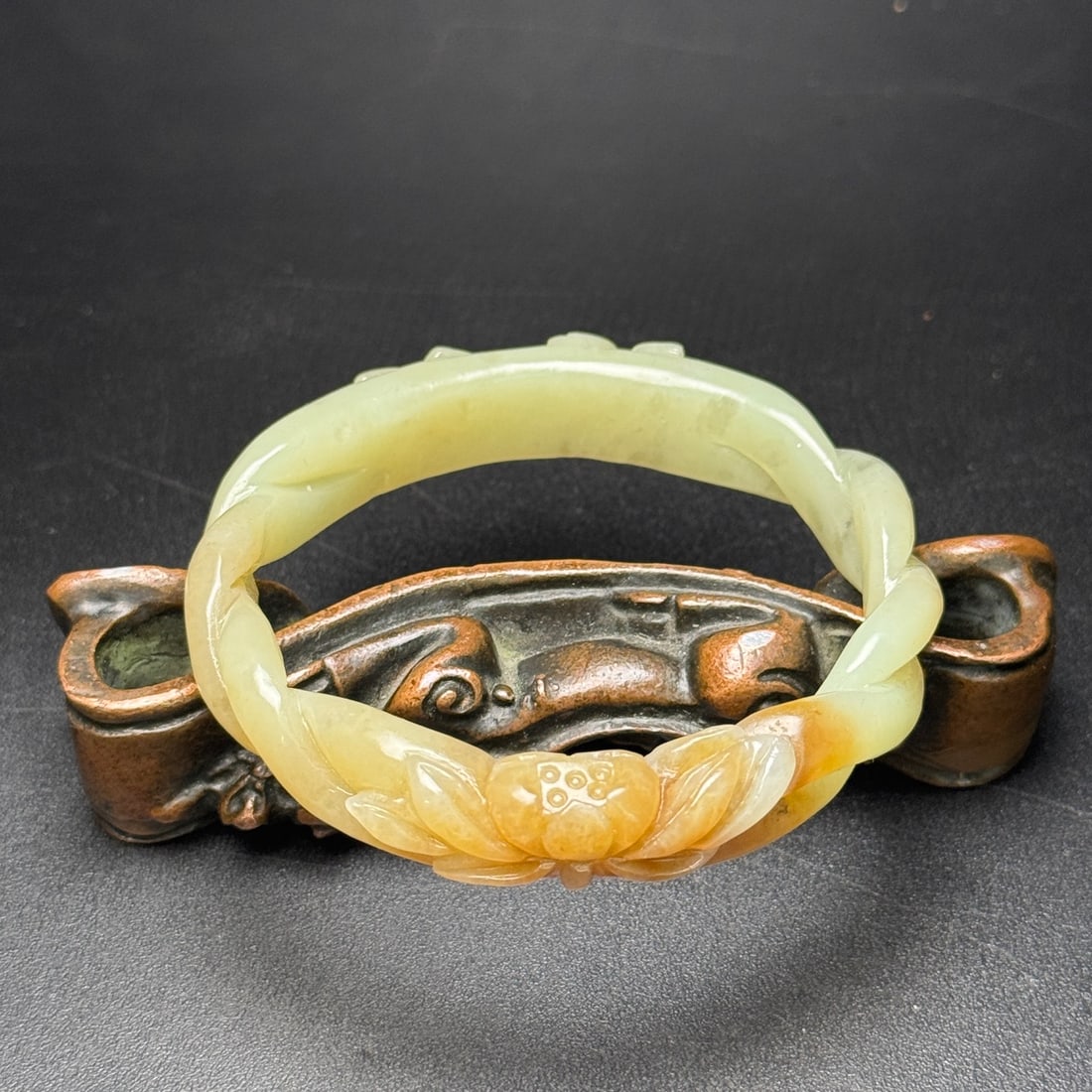 Hetian jade lotus flower bracelet (1 of 9)