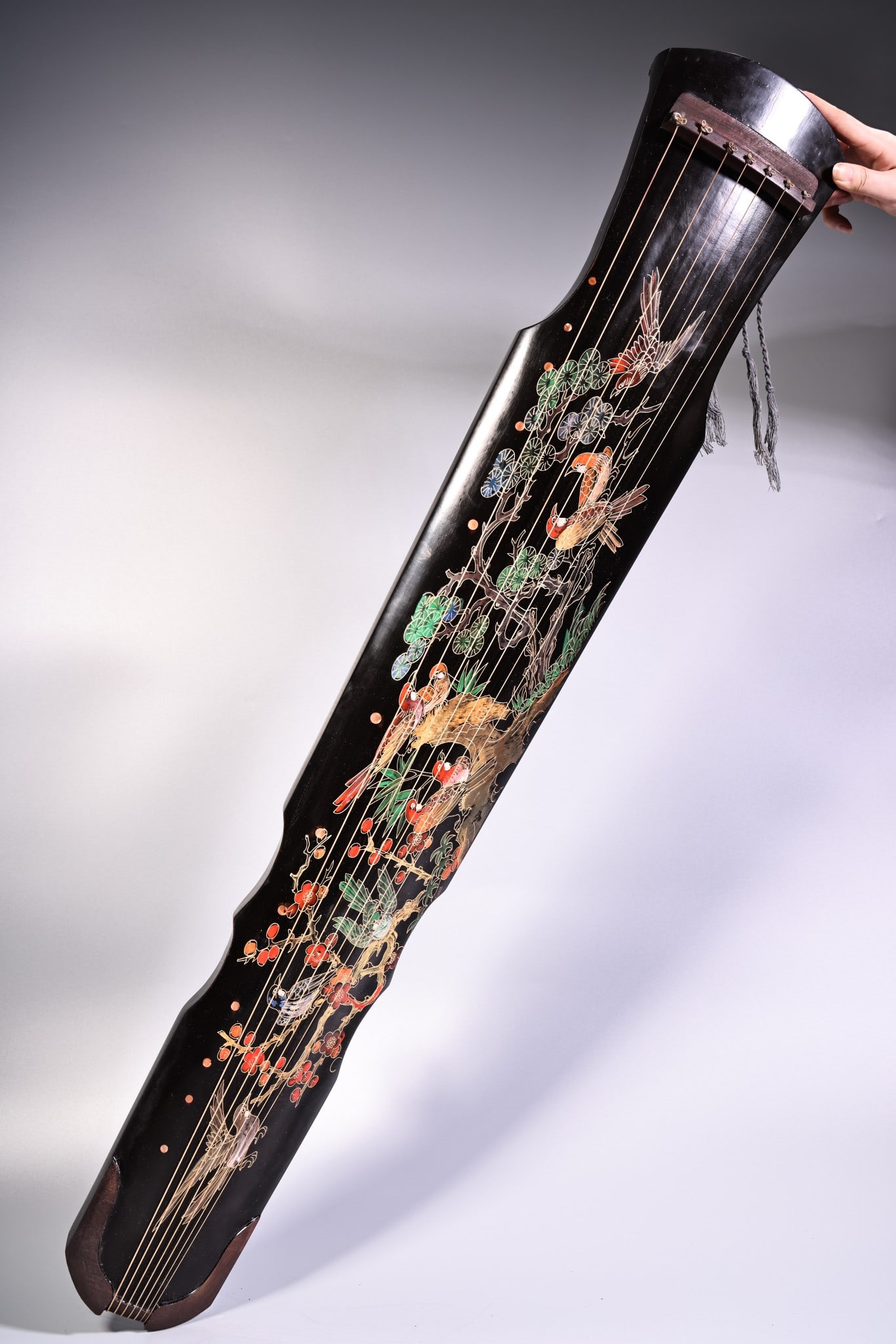 Rare antique collection: a guqin (a seven-stringed zither) made of old wooden lacquerware, (1 of 11)
