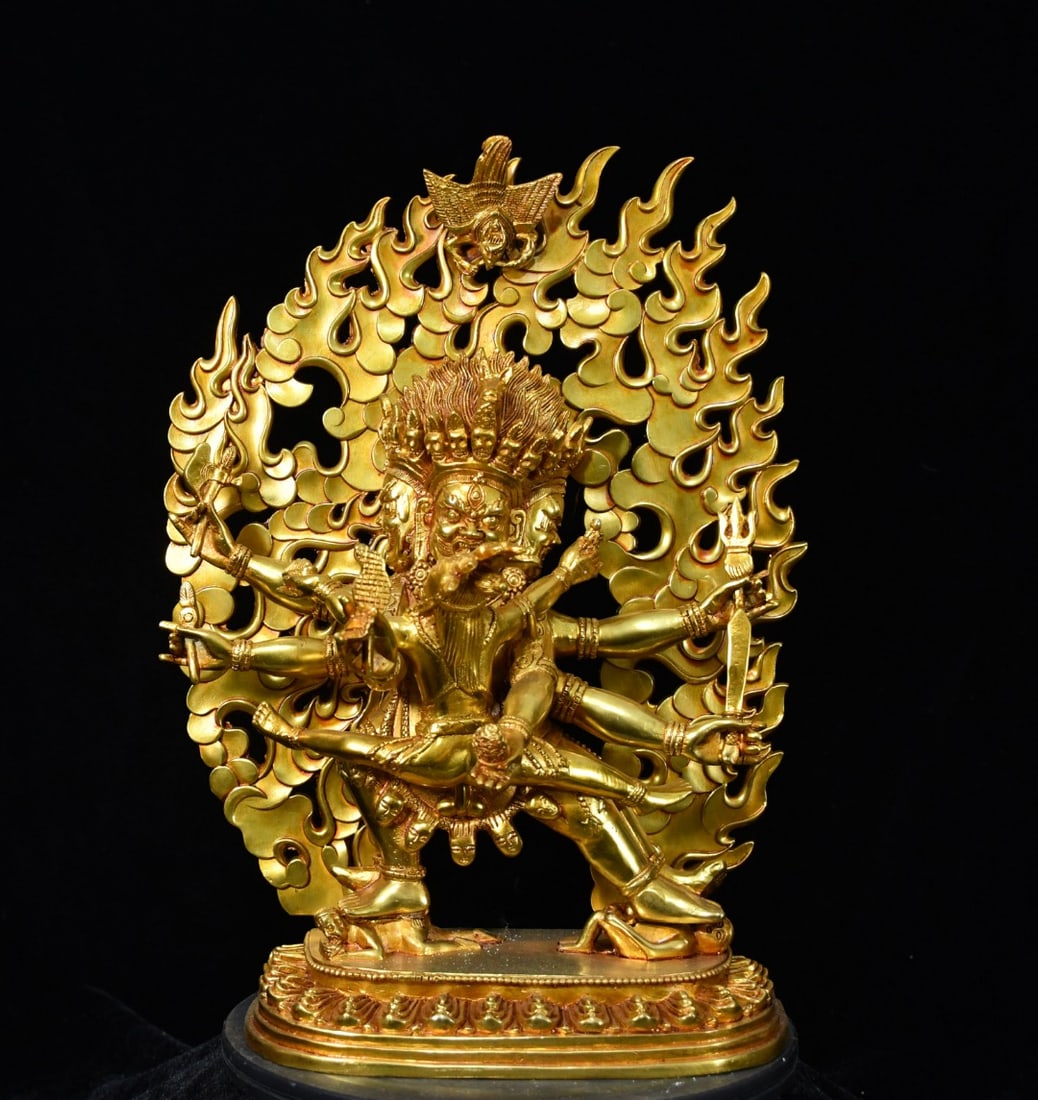 Tibetan Buddhist statues, including the bull-headed Vajra Hevajra. (1 of 9)