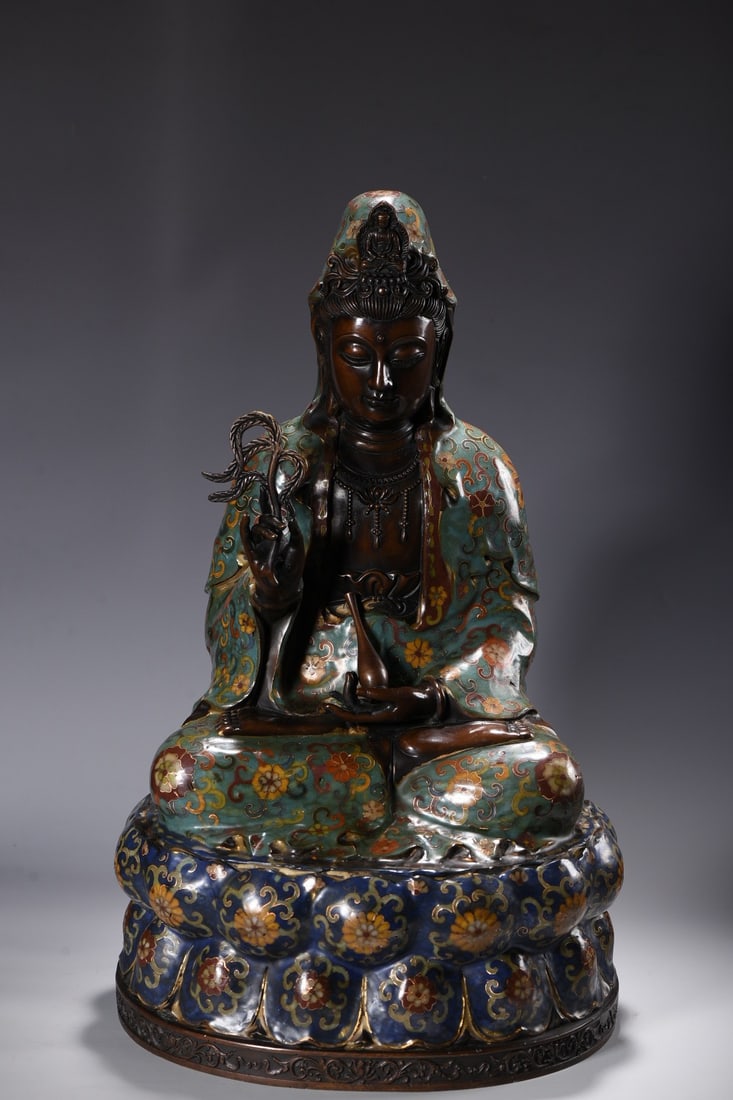 Cloisonne Guanyin Bodhisattva Statue (1 of 9)