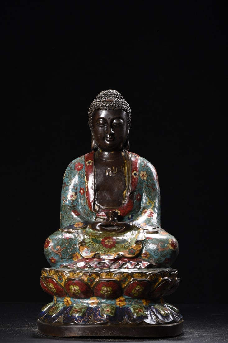 Cloisonne Shakyamuni Buddha Statue (1 of 9)