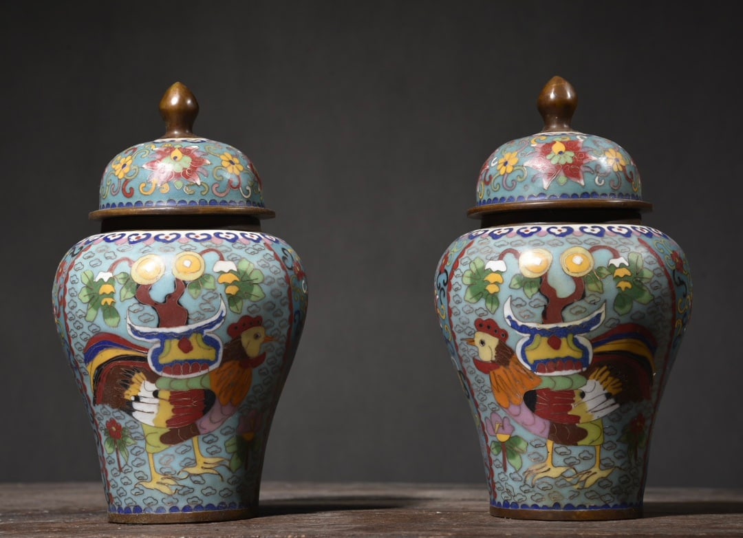 Cloisonne floral pattern general jar (1 of 9)