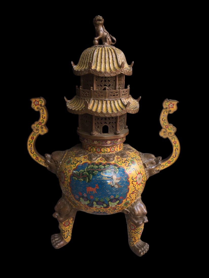 Cloisonne Copper Enamel Incense Burner (1 of 9)