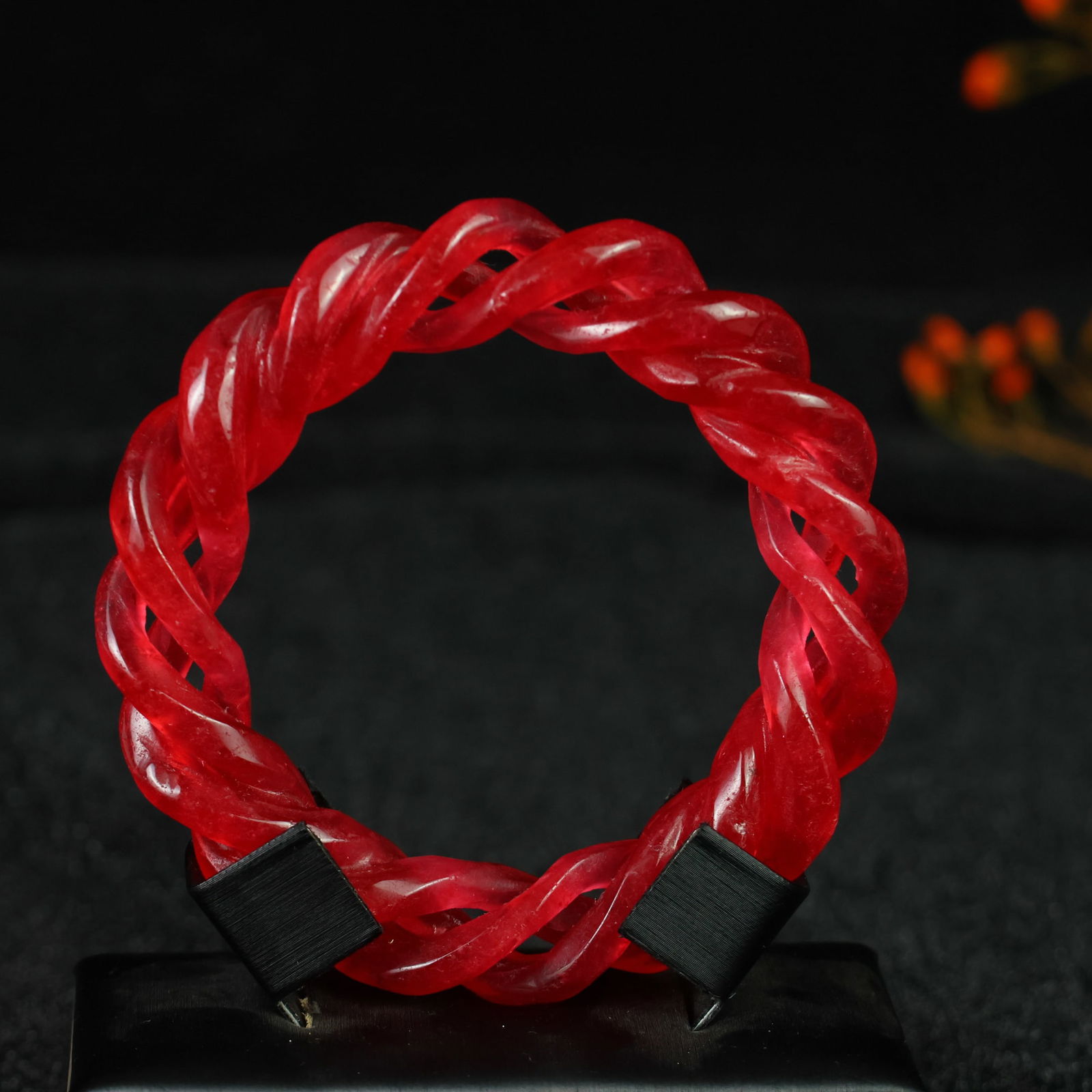 Perfectly crafted high-grade ice crystal jadeite bangle with exquisite carving.: This exquisitely carved high-grade icy jadeite bangle boasts a pure, rich, clean, and translucent base with strong fluorescence and exceptional rigidity. Its icy, luminous appearance and perfect trans