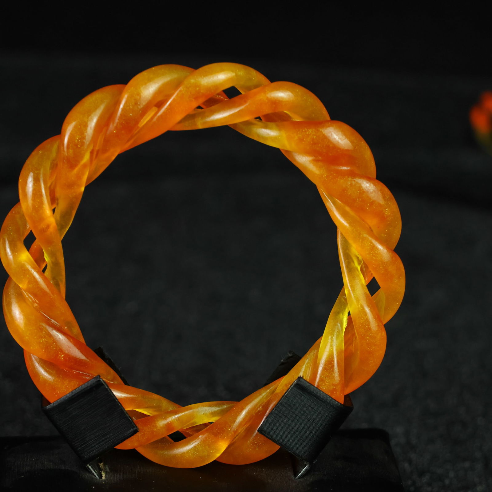 Perfectly crafted high-grade ice crystal jadeite bangle with exquisite carving.: This exquisitely carved high-grade icy jadeite bangle boasts a pure, rich, clean, and translucent base with strong fluorescence and exceptional rigidity. Its icy, luminous appearance and perfect trans