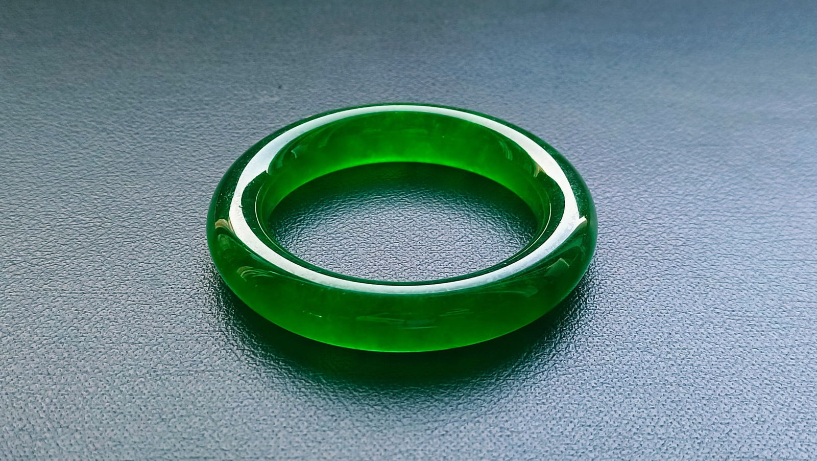 Dragon Stone Imperial Green Jadeite Bangle (1 of 6)