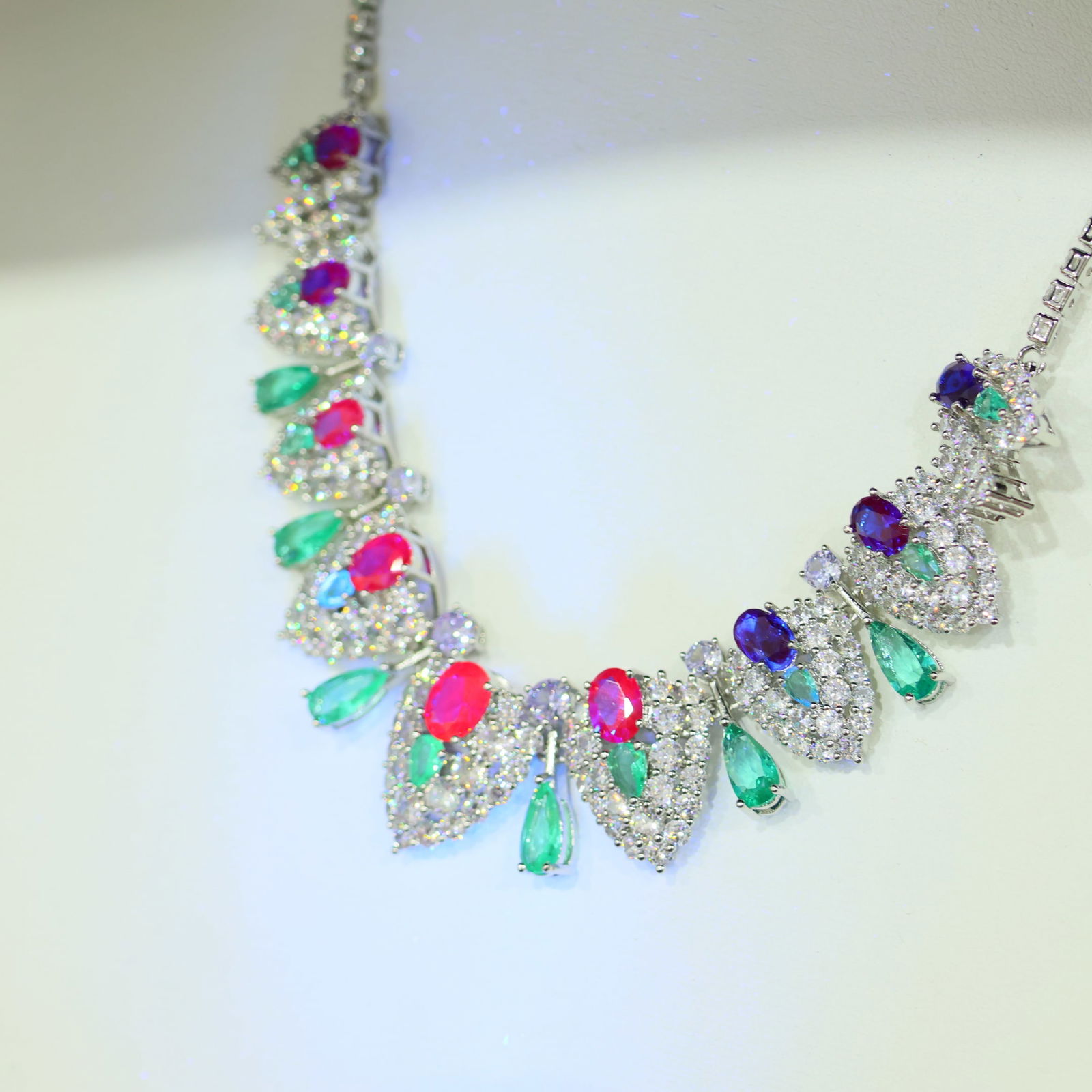 Perfectly crafted high-grade ice crystal diamond necklace (1 of 9)