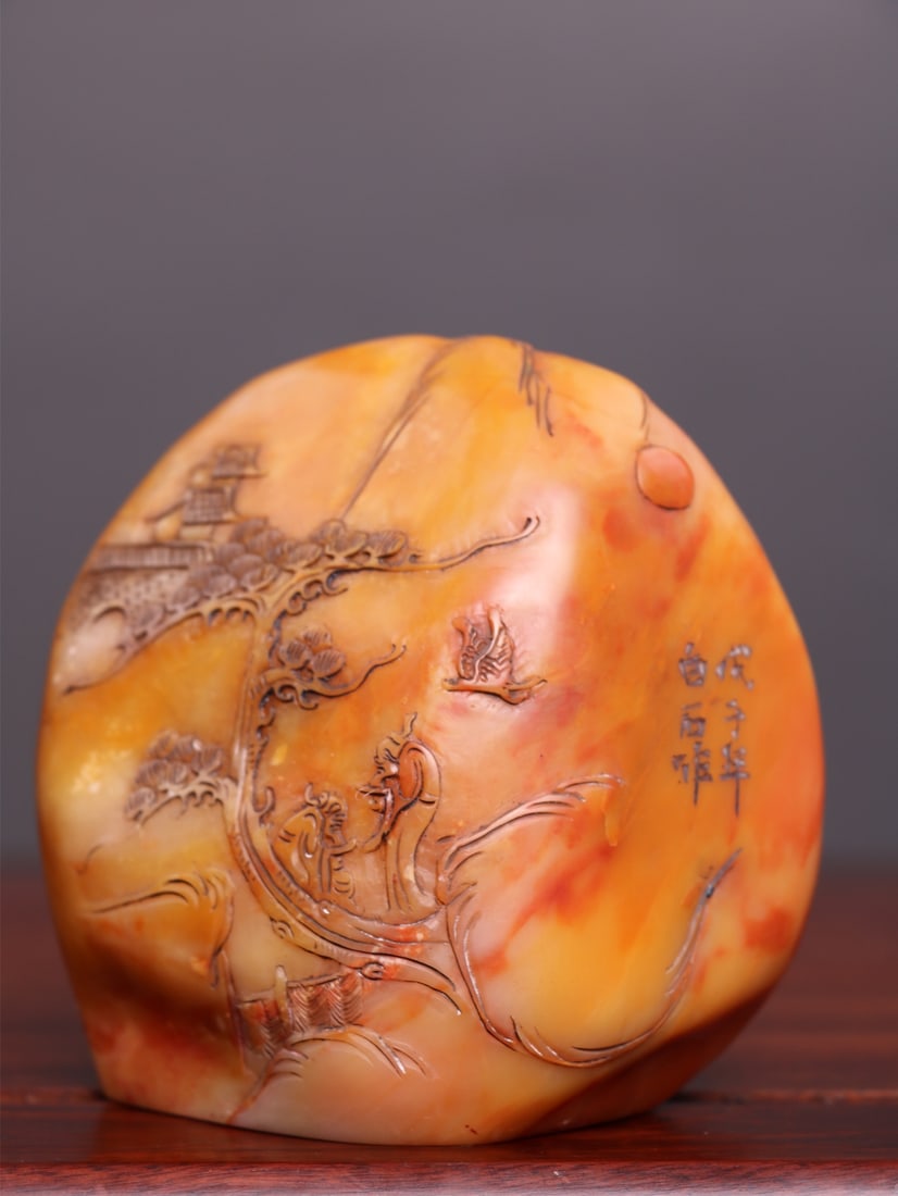 Rare Shoushan stone old seal with relief carving and shallow relief. (1 of 9)