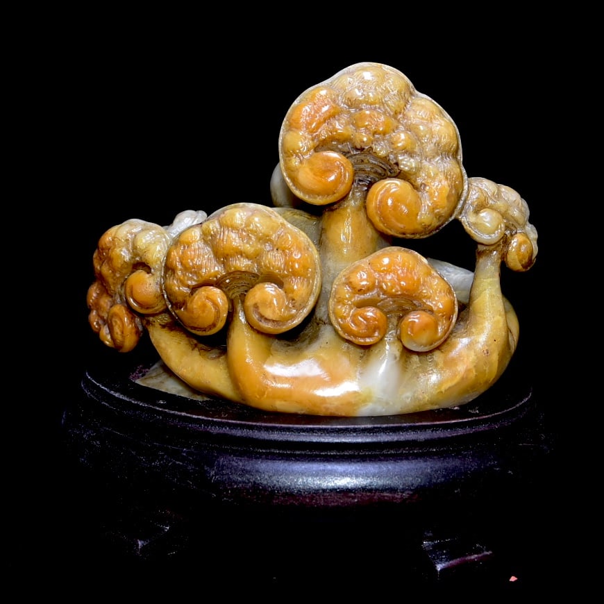 Old Collection of Antique Shoushan Stone Ornaments: Old Shoushan stone ornament, from a collector's collection. Original stone, original color, purely hand-carved, uniquely shaped, lifelike, with a rich patina, well-preserved. Engraved by , made in the