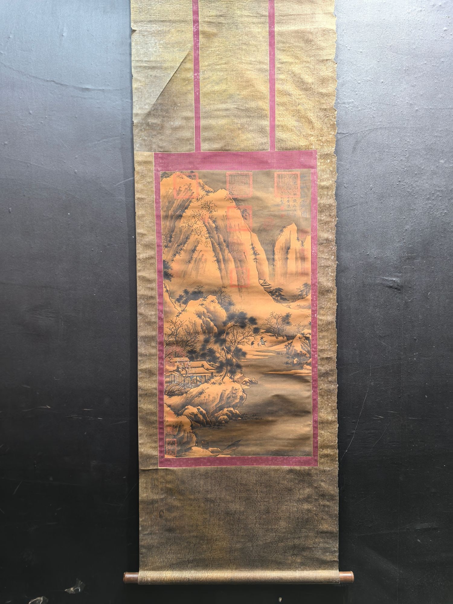 Wang Meng, Fine Silk Painting: Snow Clearing Over Cold Mountain: Yuan Dynasty, Wang Meng, Fine silk painting: Snow Clearing Over Cold Mountains, 49.2 x 95.6 cm. Provenance:Private collection from a professor in University College London. Our cooperative logistics s
