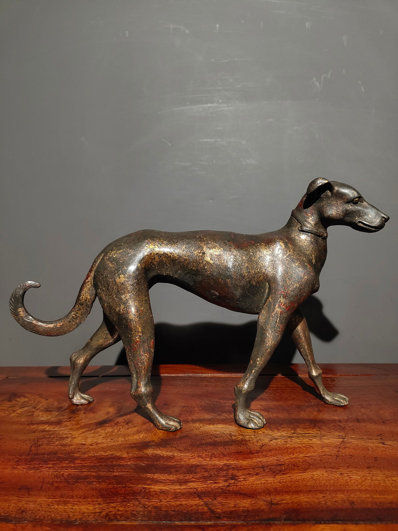 Treasured gold-flecked cinnabar-sprinkled zodiac dog figurine for attracting wealth and prosperity. (1 of 9)
