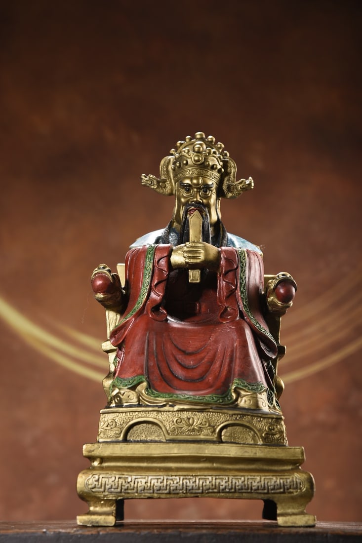 Bronze Painted Dragon King Fifth Master Statue (1 of 8)