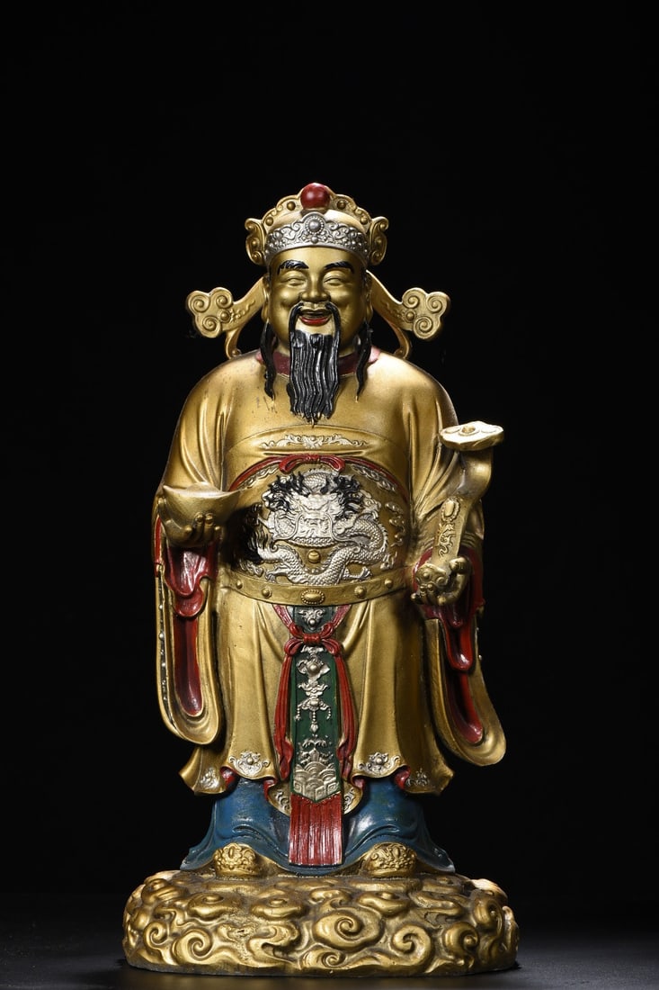 Bronze Painted God of Wealth Statue (1 of 9)