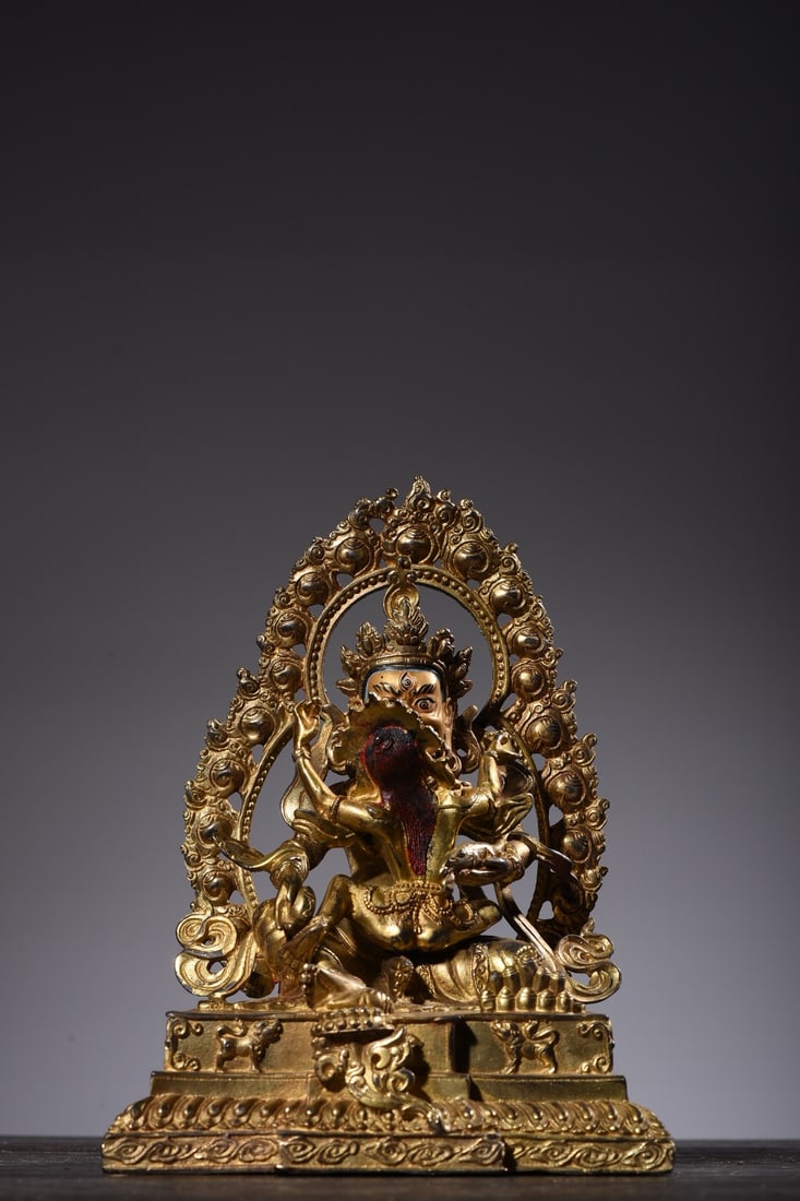 Golden Wealth God Double Statue (1 of 9)