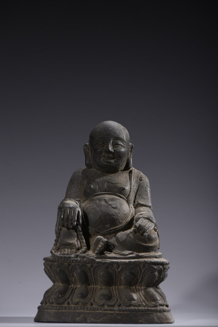 Copper-engraved Maitreya Buddha statue (1 of 9)