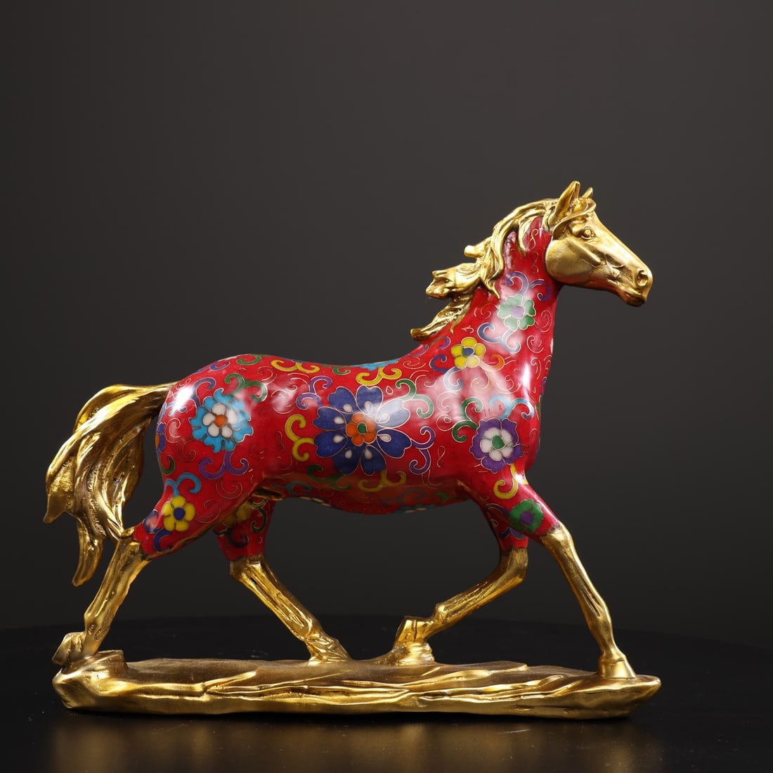 Collector's item: Pure copper cloisonne horse figurine, symbolizing "Success Upon Arrival". (1 of 9)