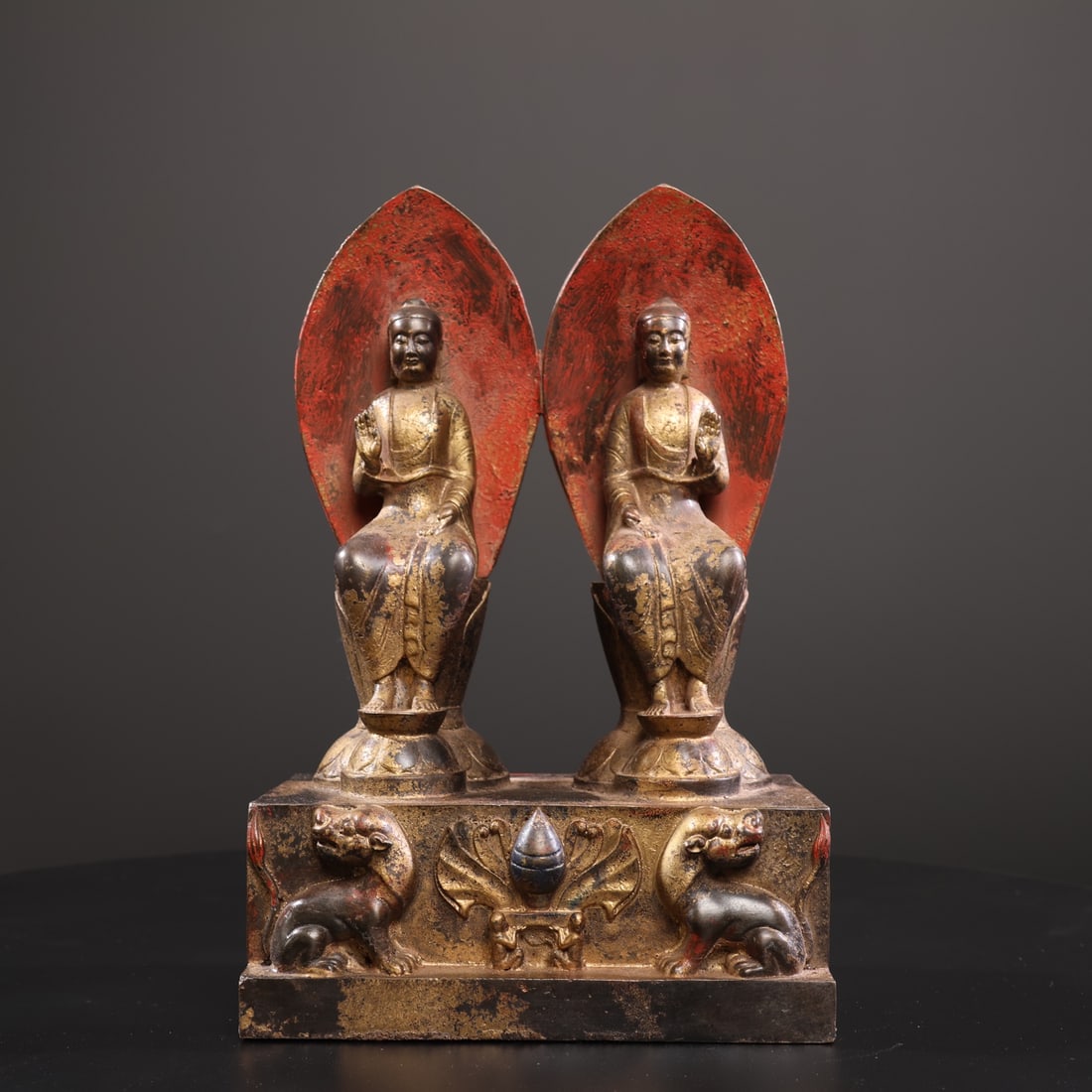 Treasured Gold and Cinnabar Buddha Statue in the Northern Wei Style (1 of 9)