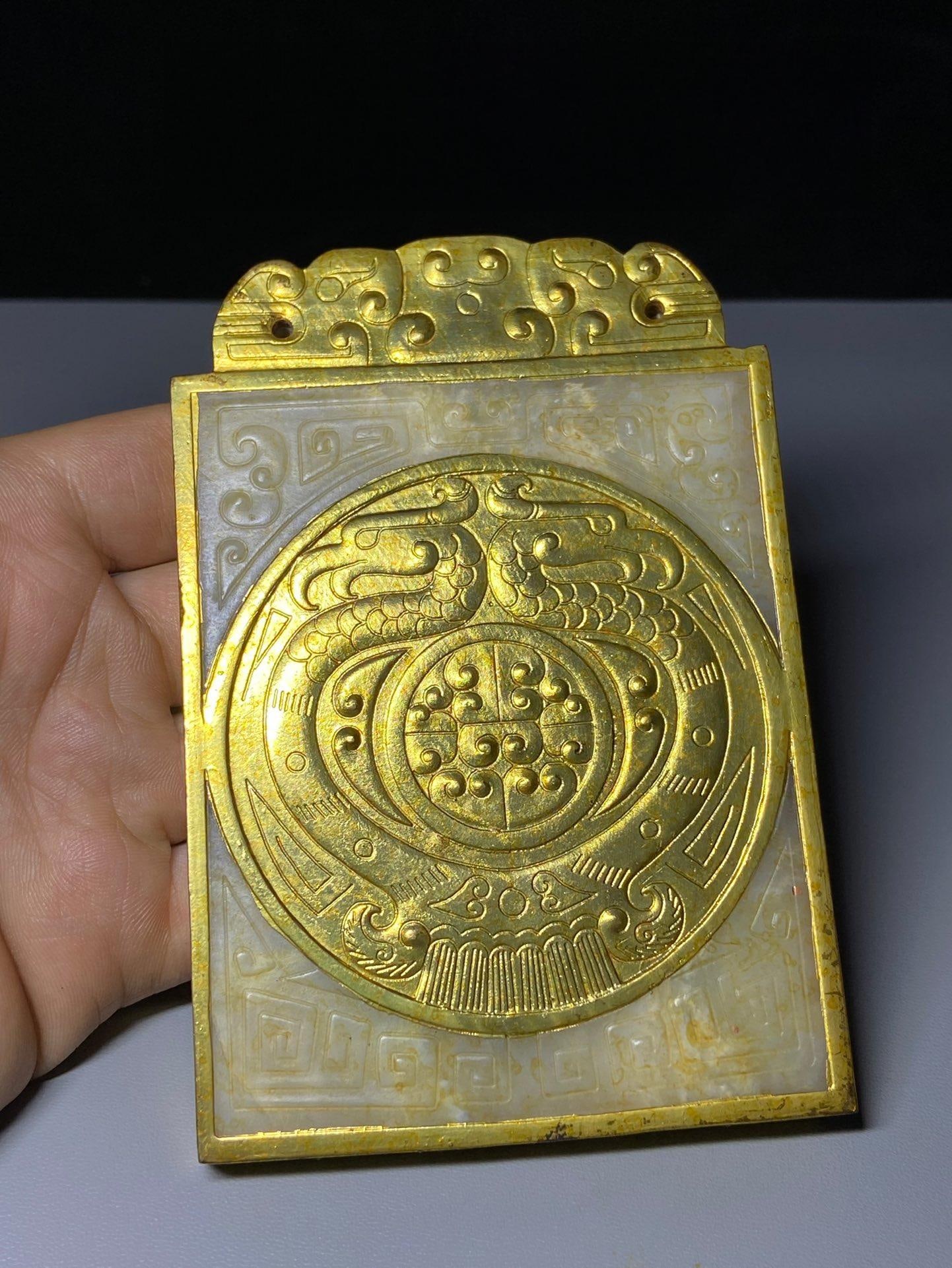Fine Collection of Hetian Jade Gilded Pendant (1 of 6)