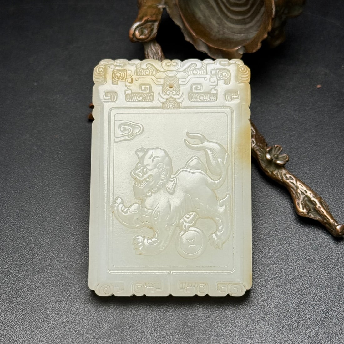 Hetian jade Mingqing Zigang plaque (1 of 9)