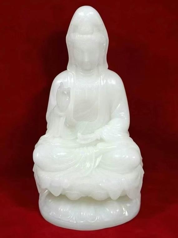 Old Collection of Mutton Fat Jade Guanyin (1 of 9)