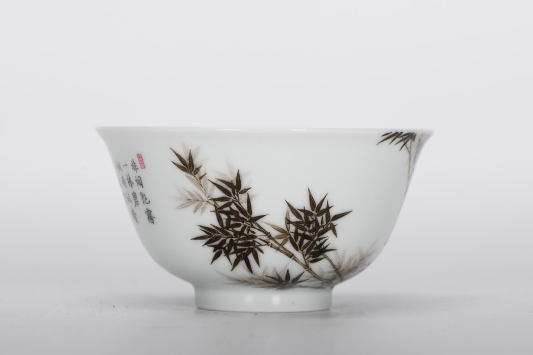 Qing Dynasty, Yongzheng Period, Enamel-painted Bamboo and Poem Cup (1 of 9)
