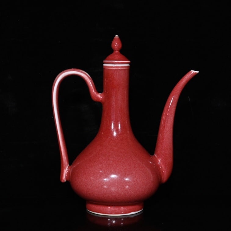 Qianlong-era cowpea-red teapot from the Qing Dynasty (1 of 9)