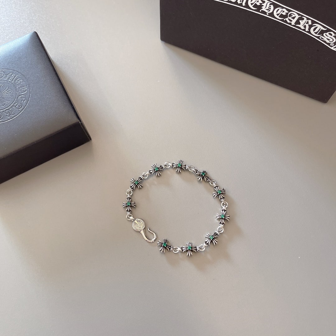 Chrome Hearts Retro Bracelet: Chrome Hearts Vintage Bracelet with Purple Diamonds Thank you for viewing our auction and we look forward to serving you as a valued Gold Standard Auctions customer! Each item has been carefully selec