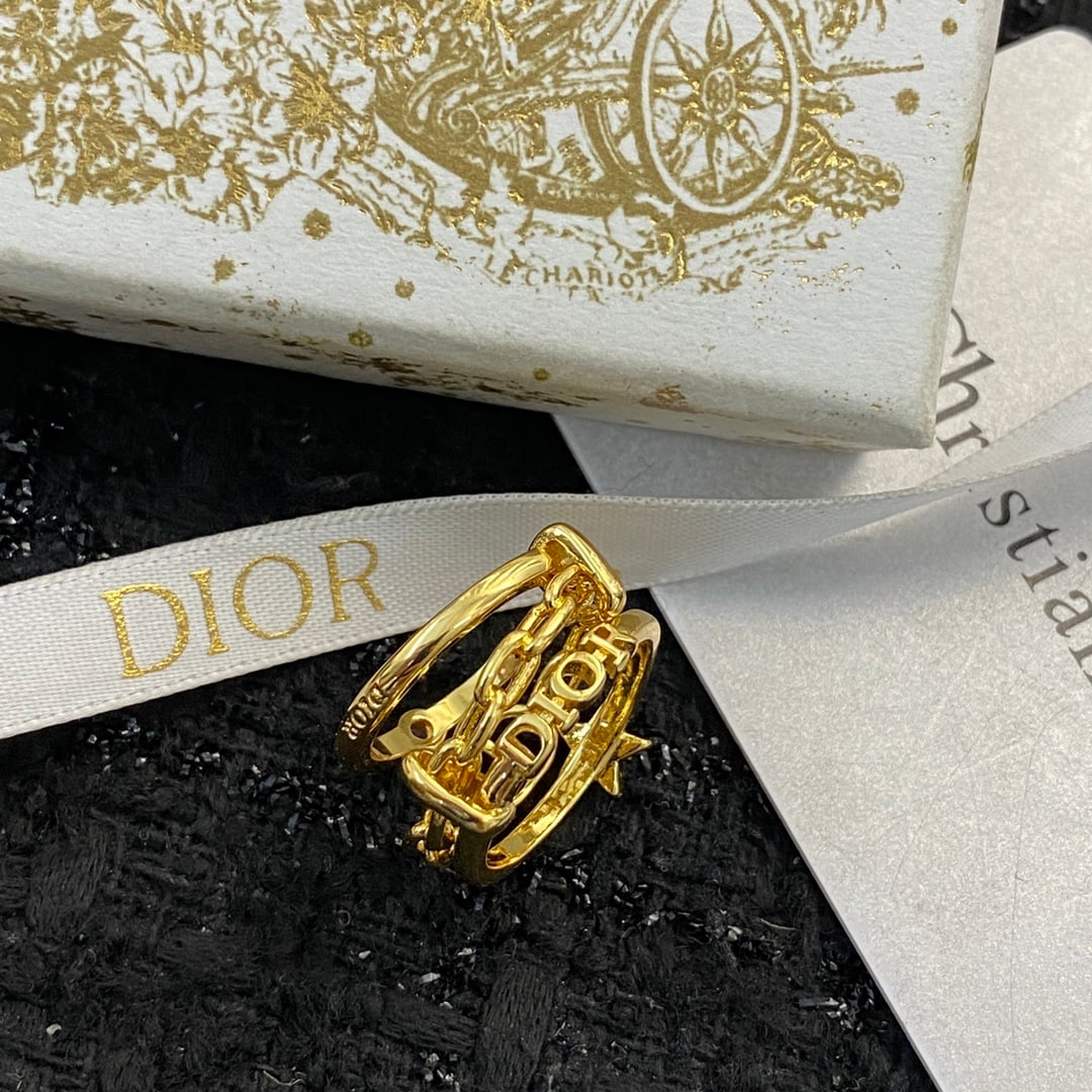 ring: The Dior logo ring is simple and elegant, with exquisite and delicate craftsmanship. Thank you for viewing our auction and we look forward to serving you as a valued Gold Standard Auctions customer! E