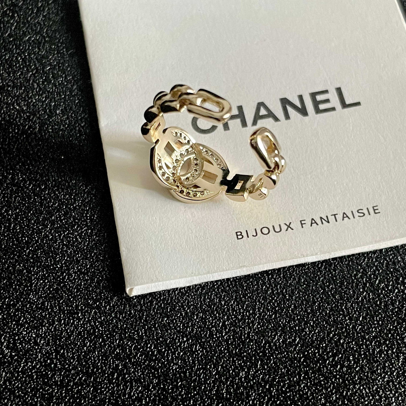 Chanel double C logo ring - 4