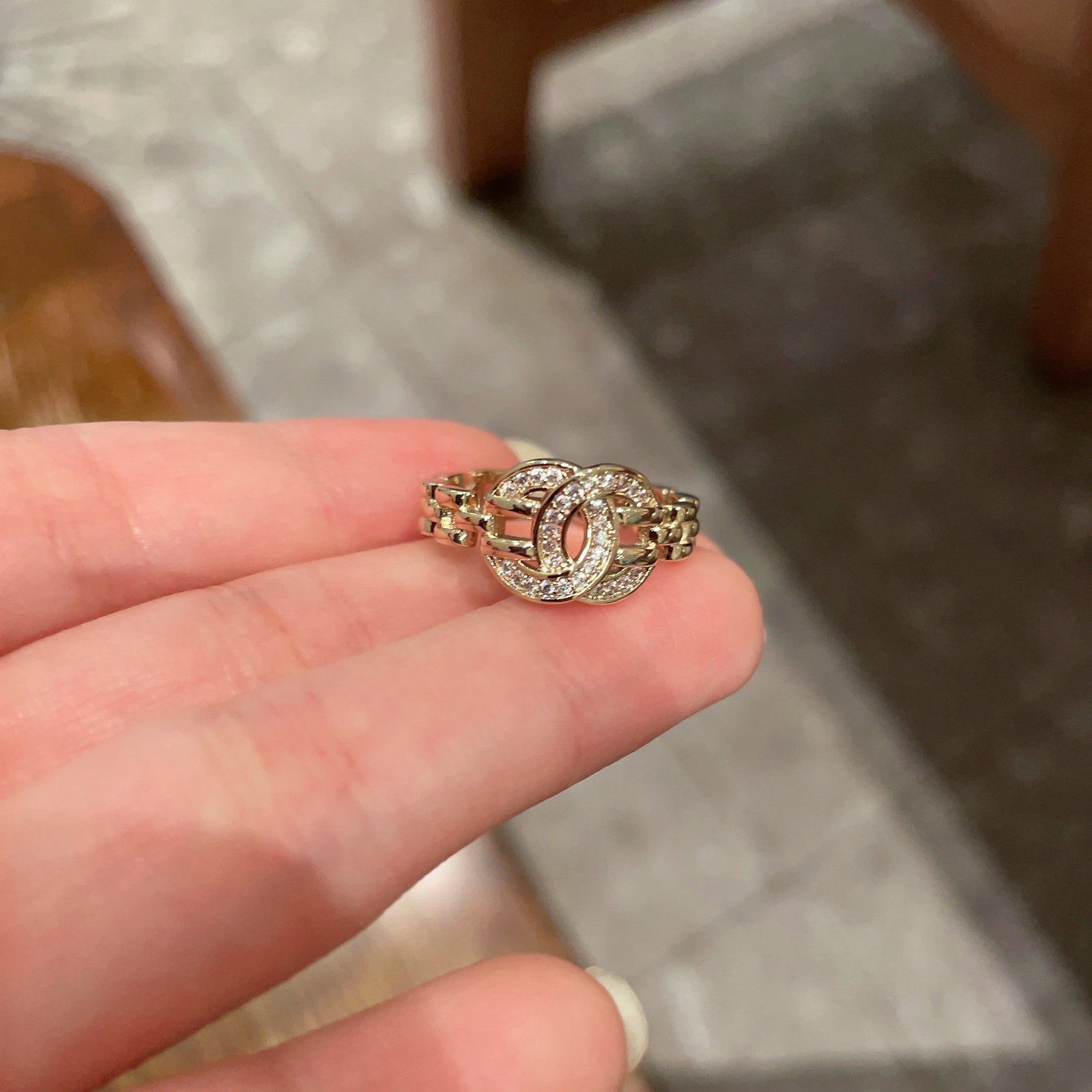 Chanel double C logo ring - 7