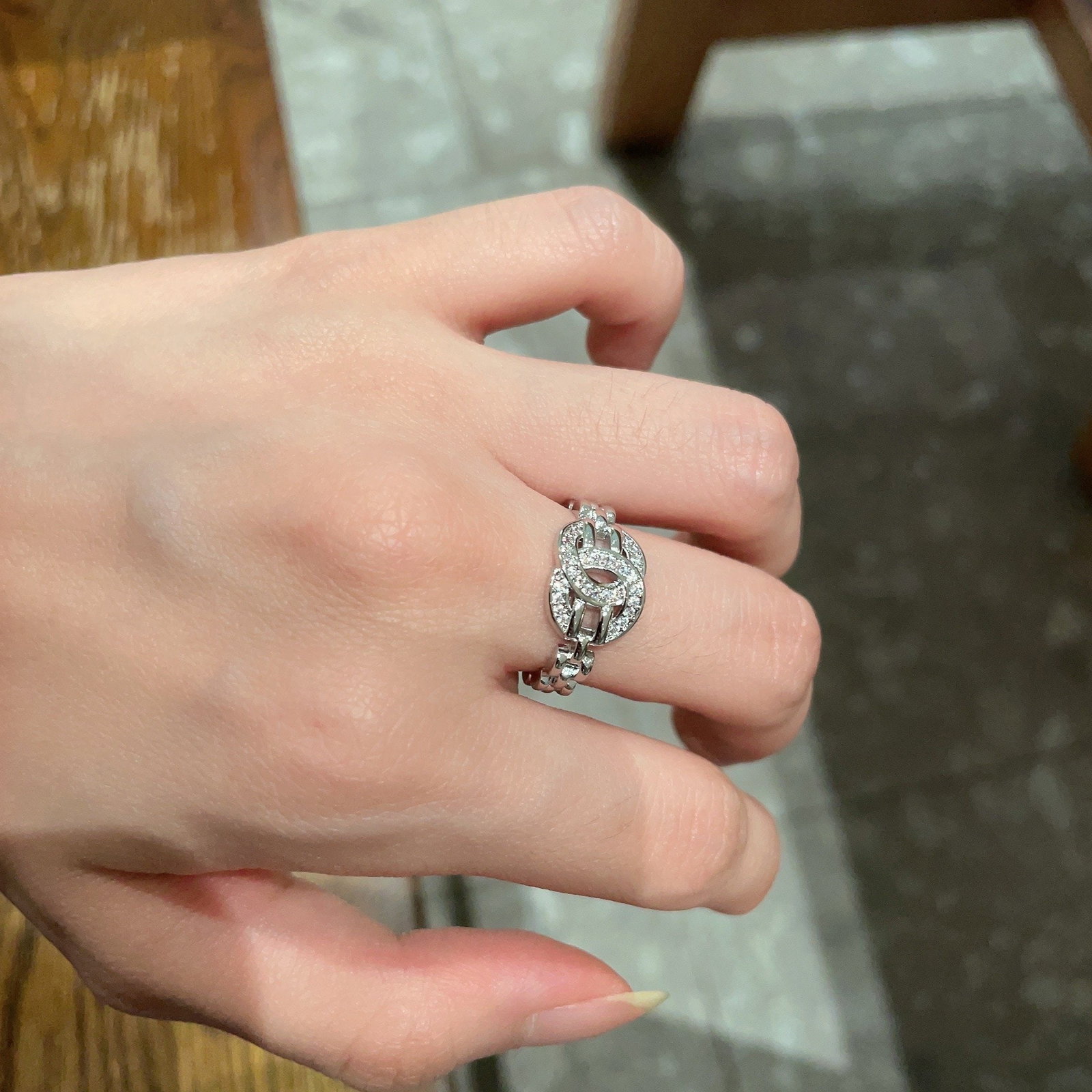 Chanel double C logo ring - 4