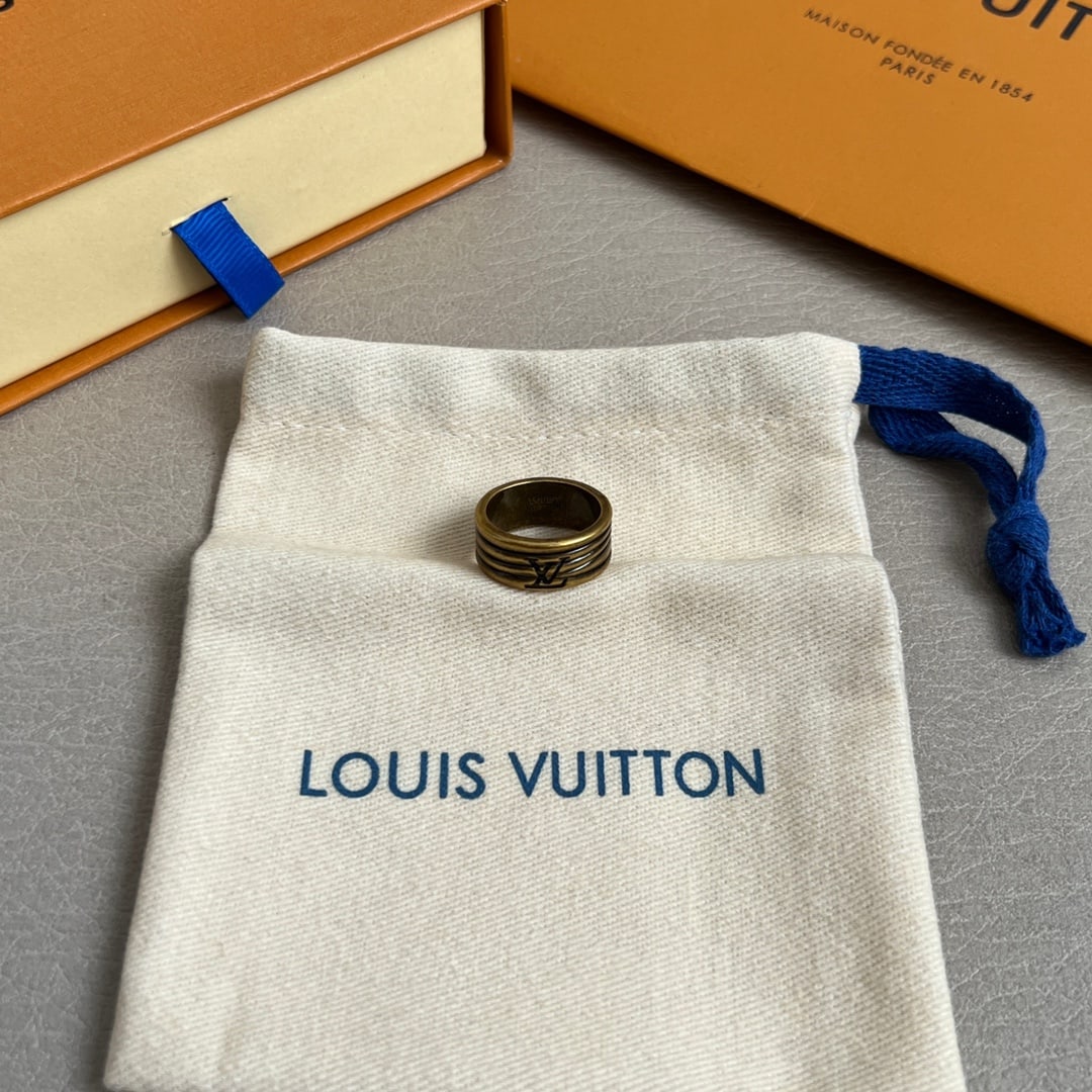 LV ring: Louis Vuitton LV rings feature unique, retro-chic designs. Thank you for viewing our auction and we look forward to serving you as a valued Gold Standard Auctions customer! Each item has been
