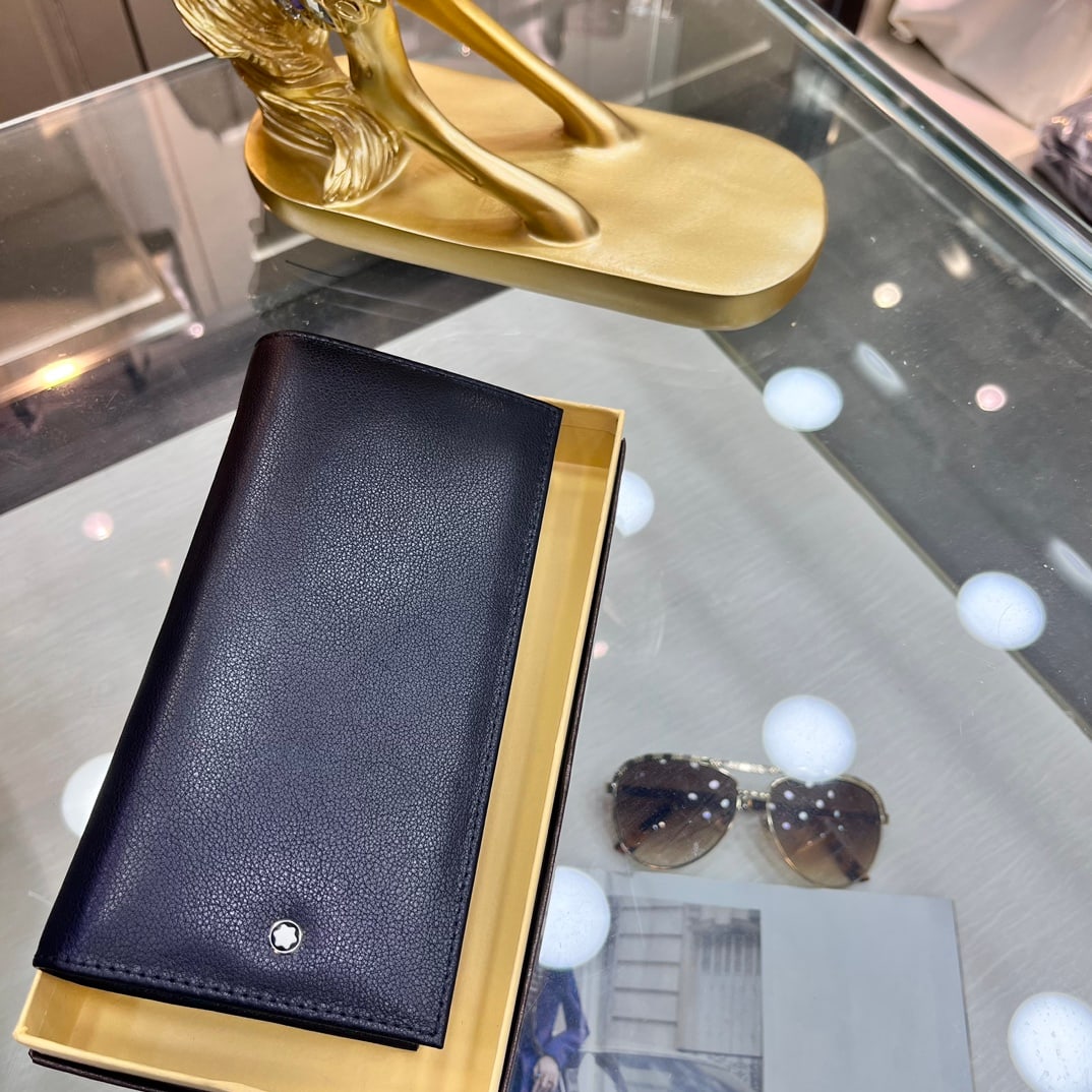 MONTBLANC wallet: Color: Black; Size: 19x10 cm; Men's soft leather long bi-fold; unbeatable cowhide feel. Thank you for viewing our auction and we look forward to serving you as a valued Gold Standard Auctions customer