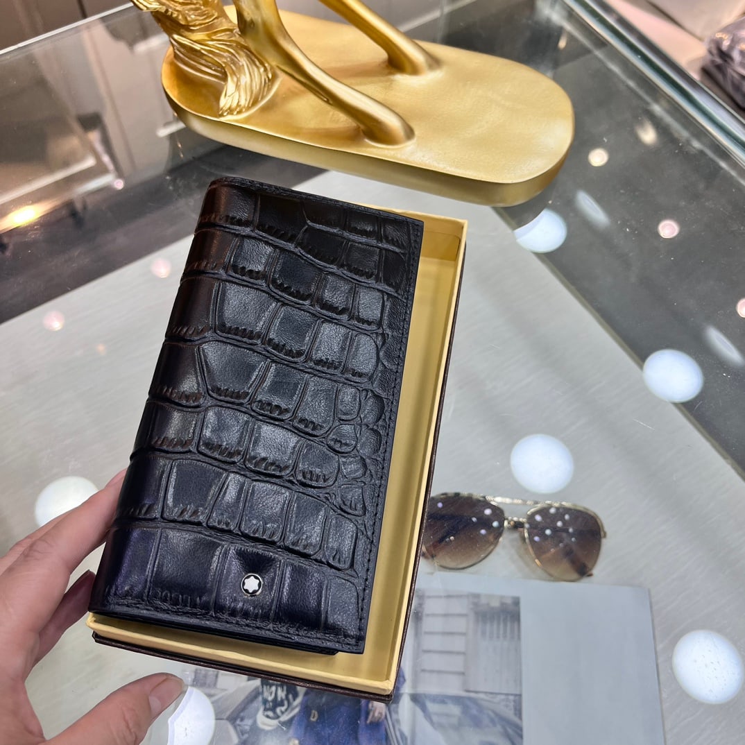 MONTBLANC wallet: Color: Black; Size: 19x10 cm; Men's soft leather long bi-fold; unbeatable cowhide feel. Thank you for viewing our auction and we look forward to serving you as a valued Gold Standard Auctions customer