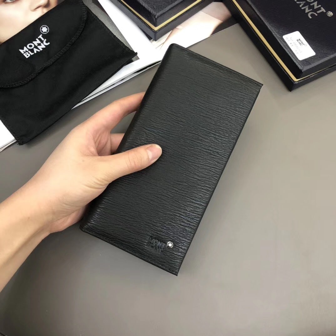 MONTBLANC wallet: Color: Black; Size: 19x10 cm; Men's soft leather long bi-fold; unbeatable cowhide feel. Thank you for viewing our auction and we look forward to serving you as a valued Gold Standard Auctions customer