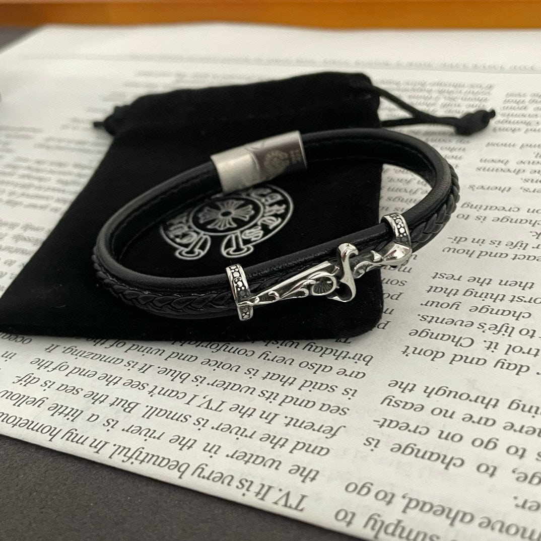 Chrome Hearts Sword and Leather Cord Bracelet (1 of 8)