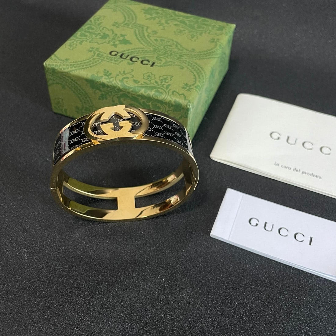 Gucci wide double G logo bracelet: The Gucci wide double G logo bracelet has a beautifully matched color scheme, exuding a sophisticated and goddess like aura. It's a high end, classic, and incredibly charming piece with excellent valu