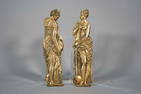 Pair of French Victorian Vintage Gilt Bronze Carved Beauties Pattern