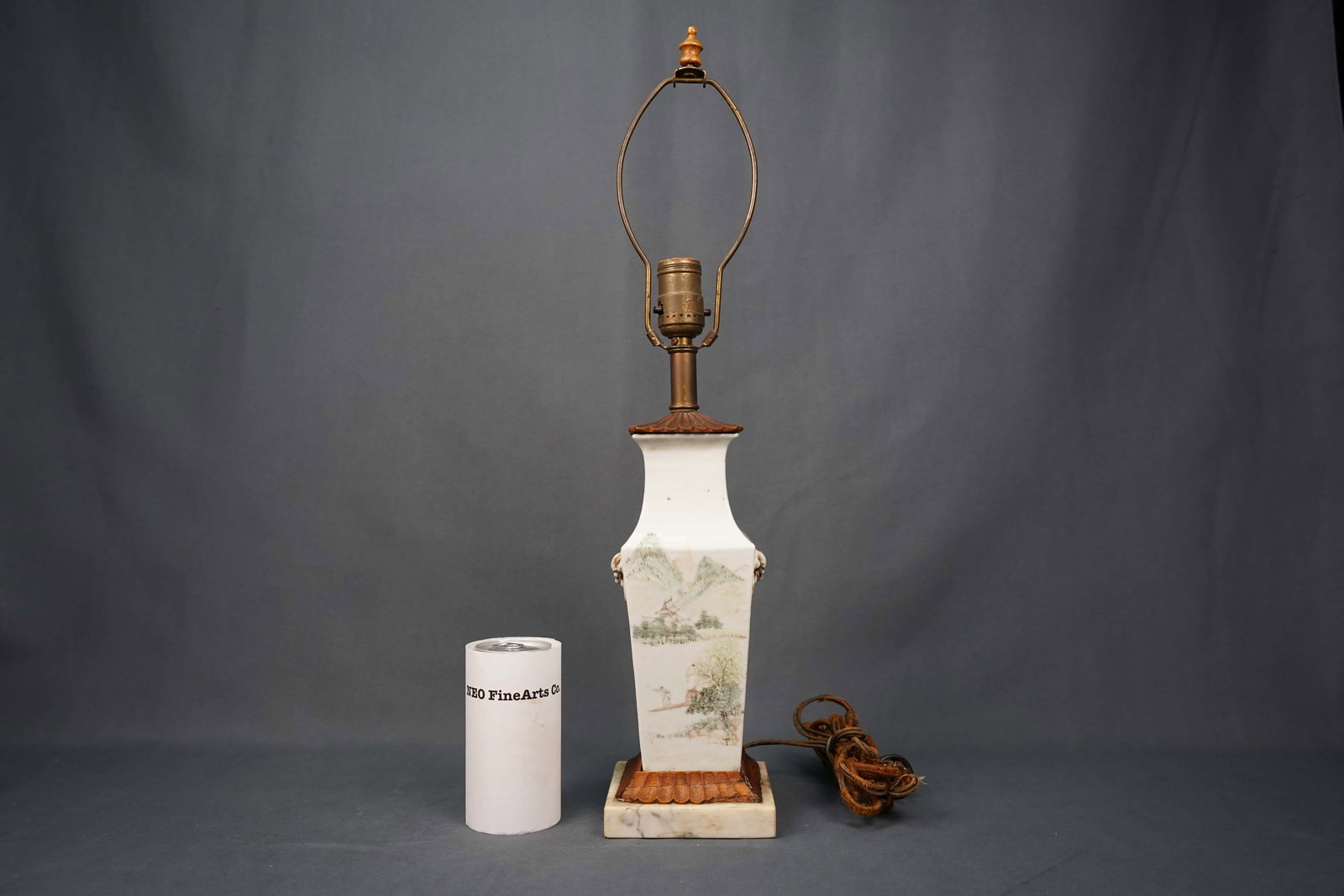 19th Century Chinese Antique the Light Reddish Purple Porcelain Vase Made as Lamp (1 of 6)