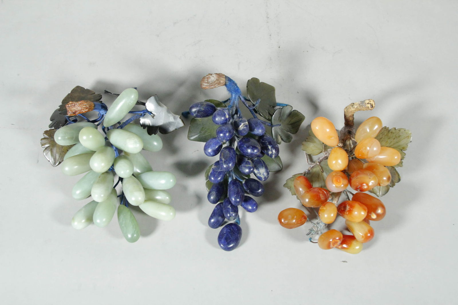 Set of 3 Vintage Decorations Multi-gemstone Made Grape Fruits (1 of 6)