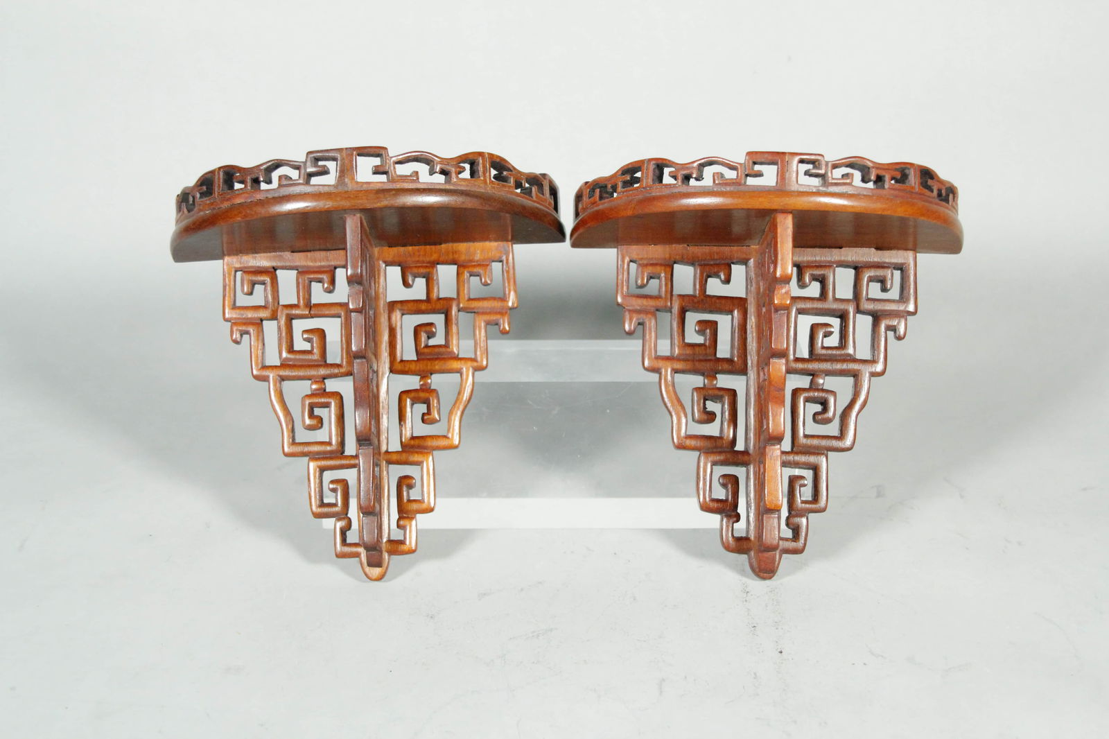 Pair of Vintage Chinese Hanging Wooden Wall Shelves (1 of 6)